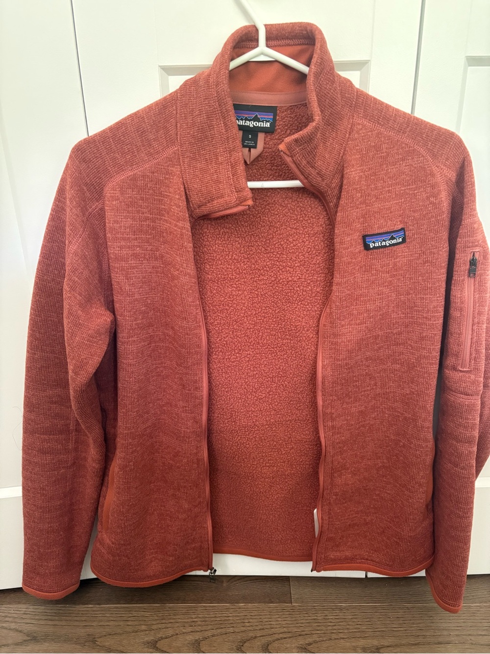 Patagonia Women's/Unisex Zip Fleece Jacket - Rust Orange- size small women’s
